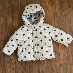 Grey and Black Polkadot Warm Jacket Gap 2T